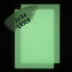 Leuchtpapier für Laserdrucker, 2 × DIN A4 im Dunkeln, grün nachleuchtend