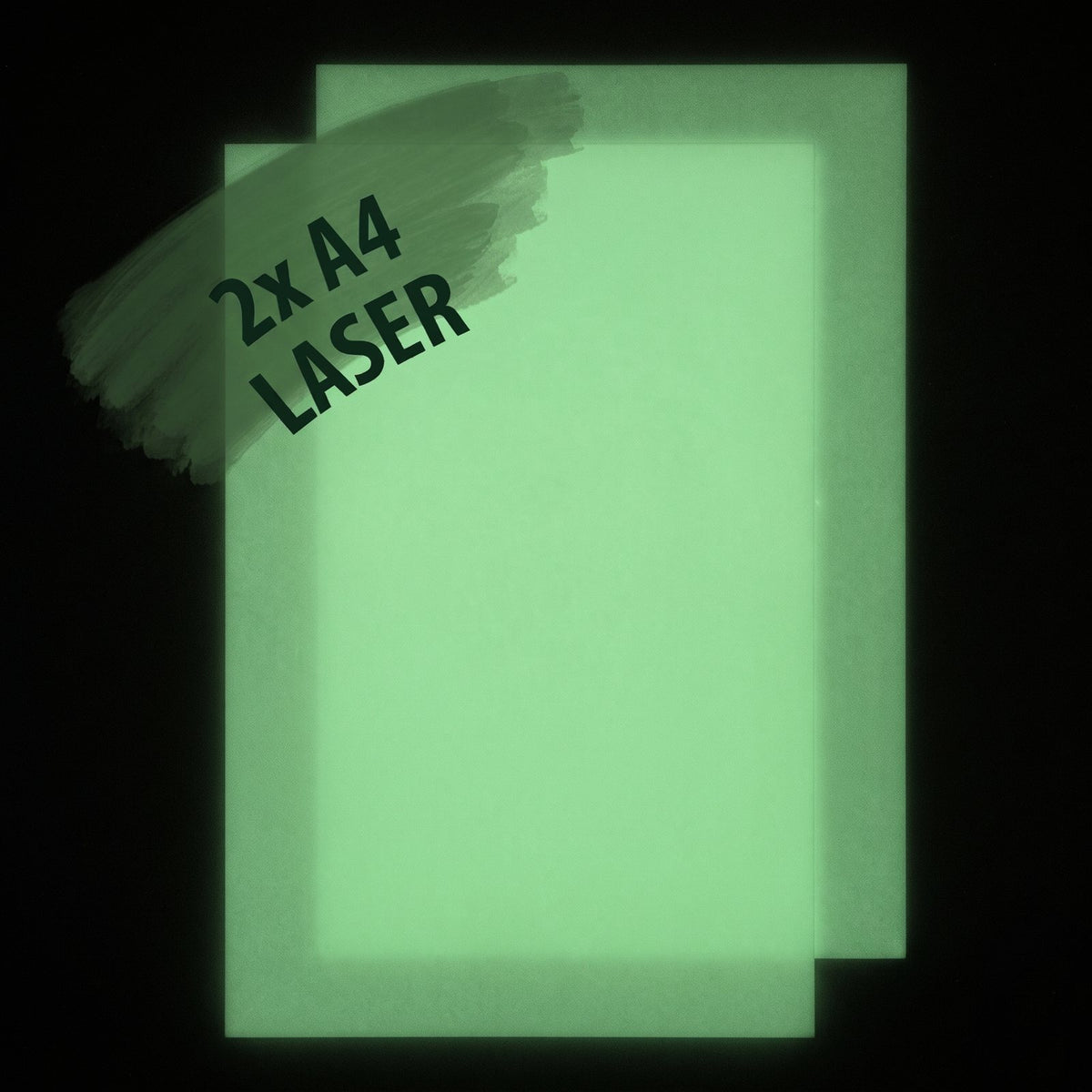 Leuchtpapier für Laserdrucker, 2 × DIN A4 im Dunkeln, grün nachleuchtend