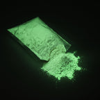 Feinpigment Natur-Grün 5–15 µm, 100 g im Dunkeln, grün nachleuchtend