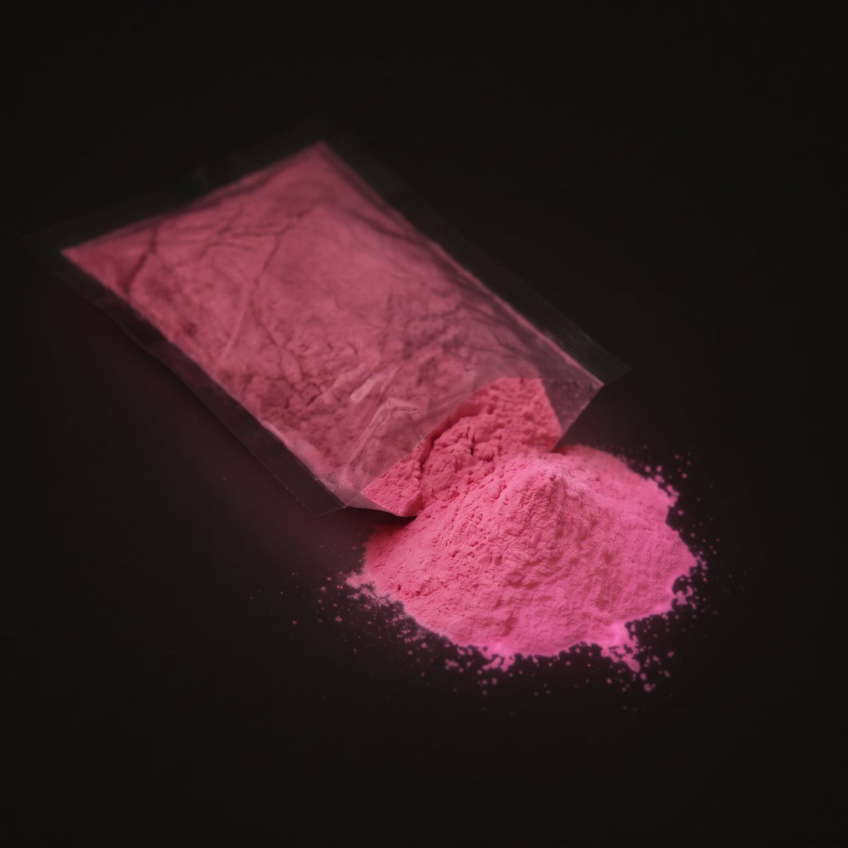 Feinpigment Pink-Pink 5–15 µm, 100 g im Dunkeln, pink nachleuchtend