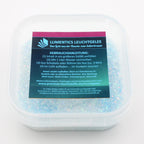 Leucht-Gelee mit Glitzer Blau/Blaugrün 50 g in der Dose bei Tageslicht, hellblau mit Glitzerpartikeln