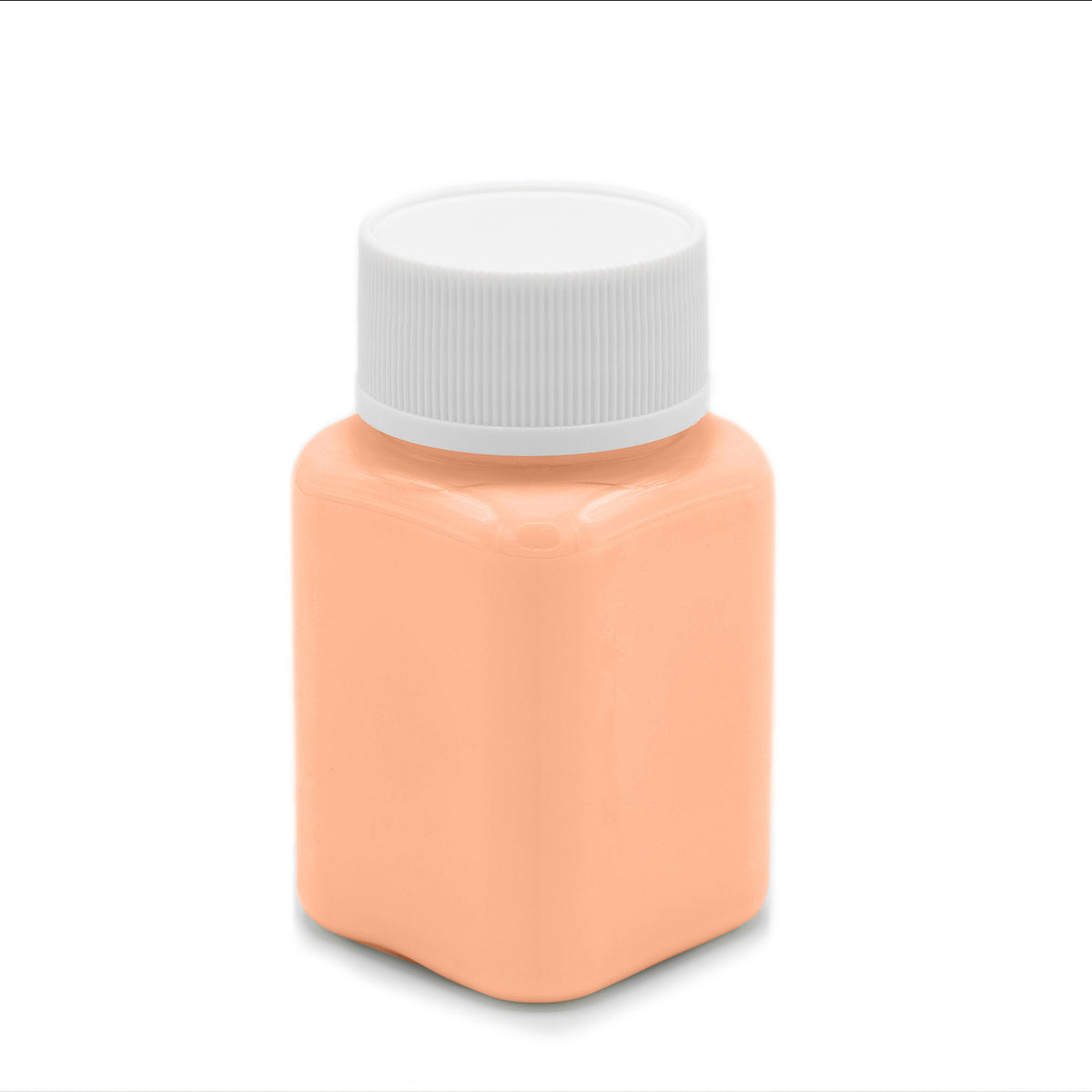 Leuchtfarbe Orange 100 g: Flasche mit weißem Deckel bei Tageslicht, hellorange