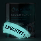 Leuchtlack Blaugrün 250 ml im Dunkeln, blaugrün nachleuchtend