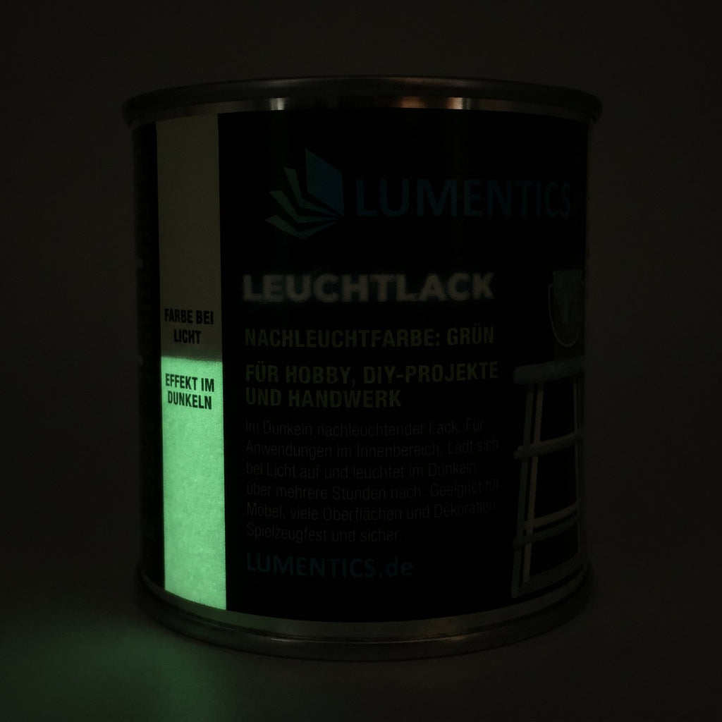 Leuchtlack Grün 250 ml im Dunkeln, grün nachleuchtend