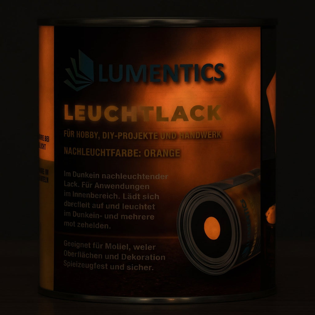 Leuchtlack Orange 250 ml im Dunkeln, orange nachleuchtend