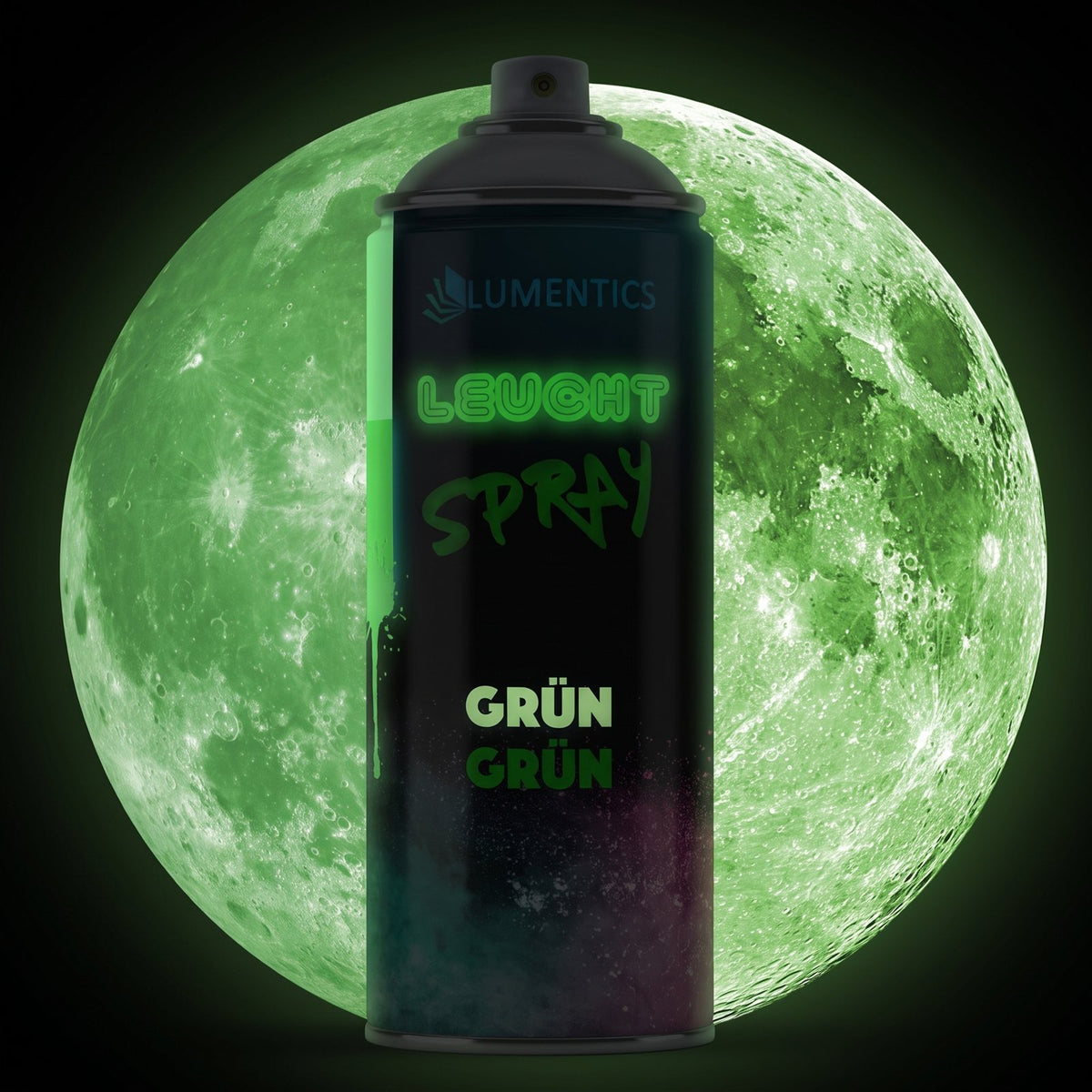 Leuchtspray Grün-Grün 400 ml im Dunkeln, grün nachleuchtend