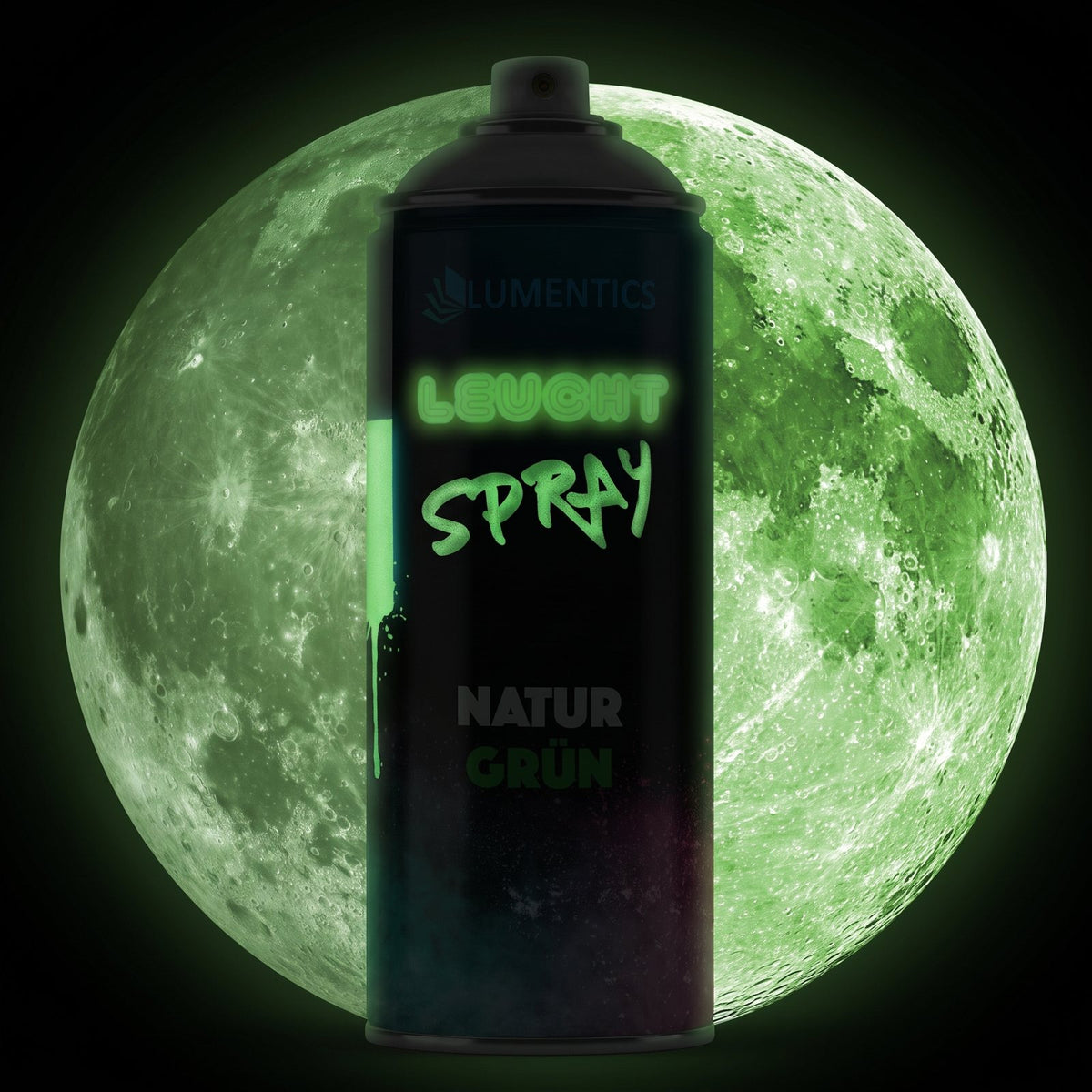Leuchtspray Natur-Grün 400 ml im Dunkeln, grün nachleuchtend