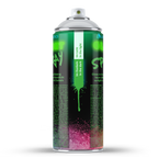 Leuchtspray Natur-Grün 400 ml: Grafik mit Made-in-Germany-Schriftzug und Dosenkopf mit Logo