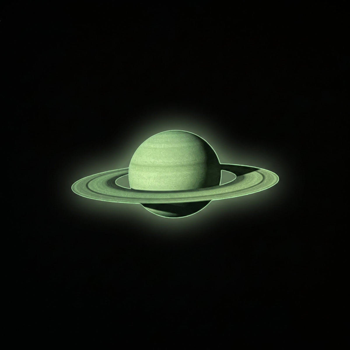 Planeten-Aufkleber Saturn 30 cm im Dunkeln, grün nachleuchtend