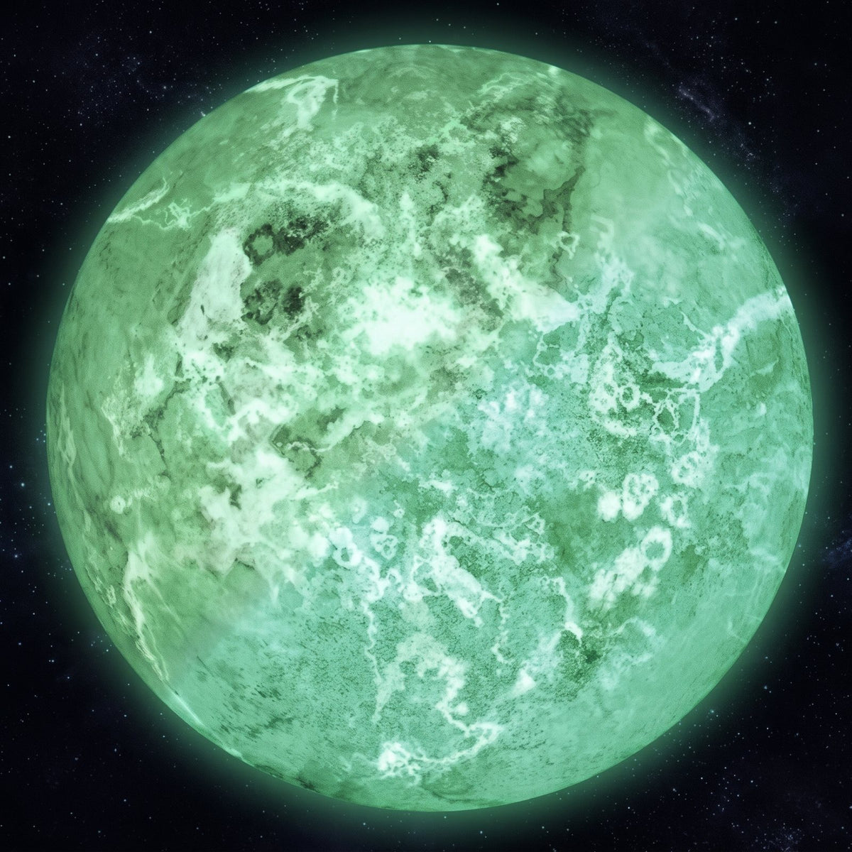 Planeten-Aufkleber Sonne 30 cm im Dunkeln, grün nachleuchtend