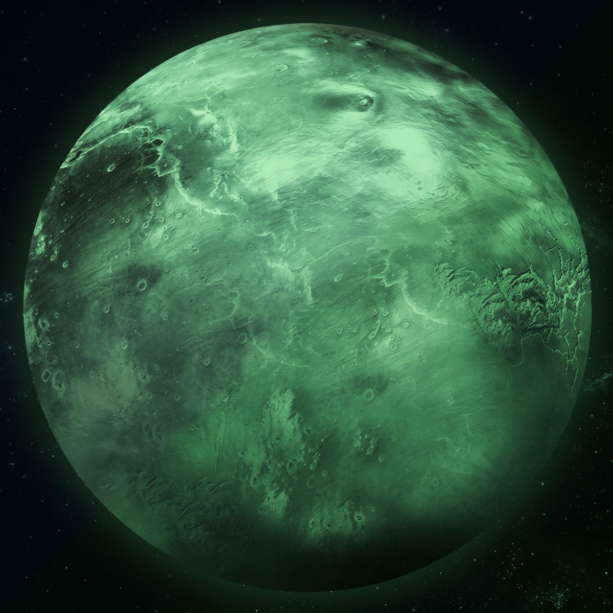Planeten-Aufkleber Uranus 30 cm im Dunkeln, grün nachleuchtend