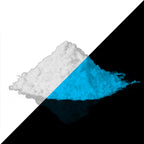 Spezial-Leuchtpigmente 100 g, helles Blau: weißes Pulver bei Tag, blaues Leuchten im Dunkeln