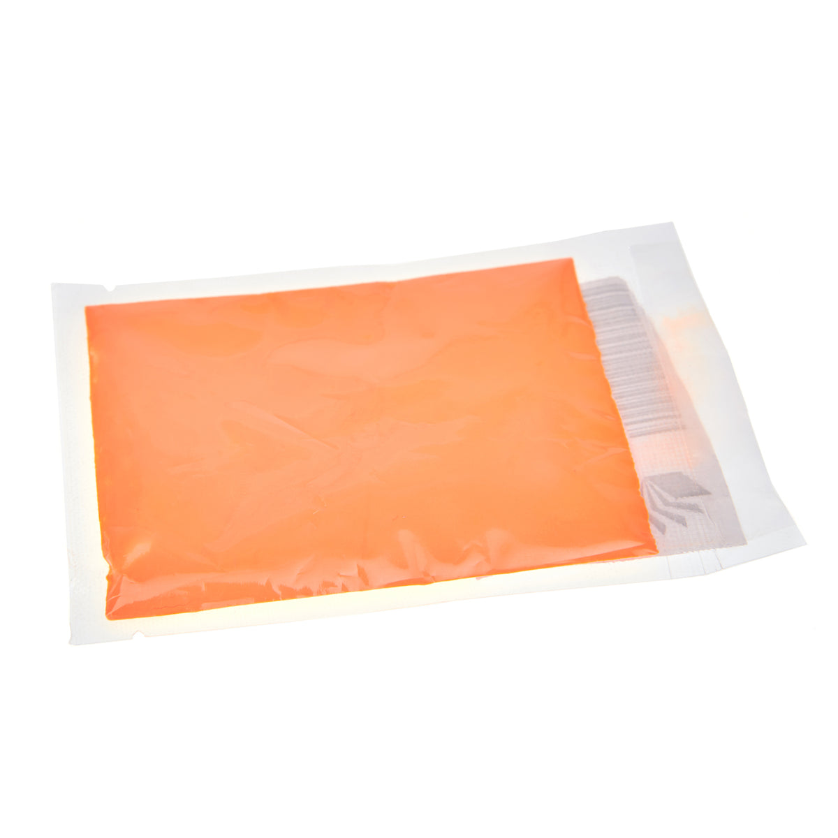 Leuchtpulver Orange 40 g: Beutel mit orangefarbenem Pulver bei Tageslicht