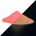 Spezial-Leuchtpigmente 100 g, Rot: rotes Pulver bei Tag, schwaches orangefarbenes Leuchten
