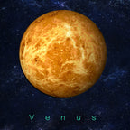 Planeten-Aufkleber Venus 30 cm: Motiv vor Sternenhimmel mit Schriftzug Venus
