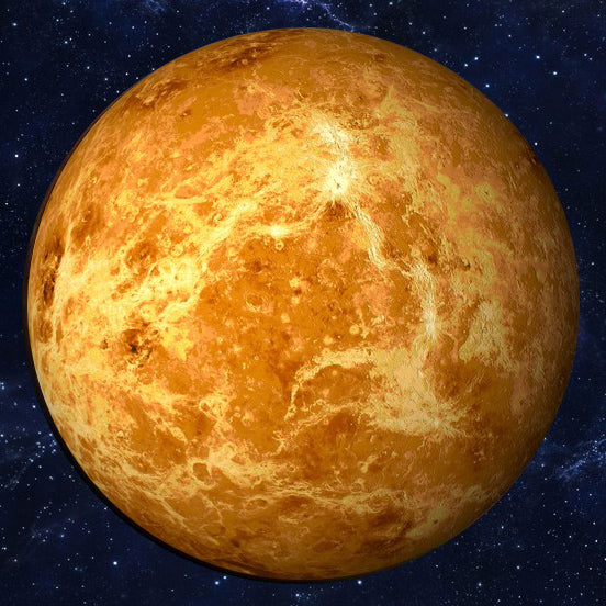Planeten-Aufkleber Venus 30 cm: Motiv bei Tageslicht in Orange- und Gelbtönen
