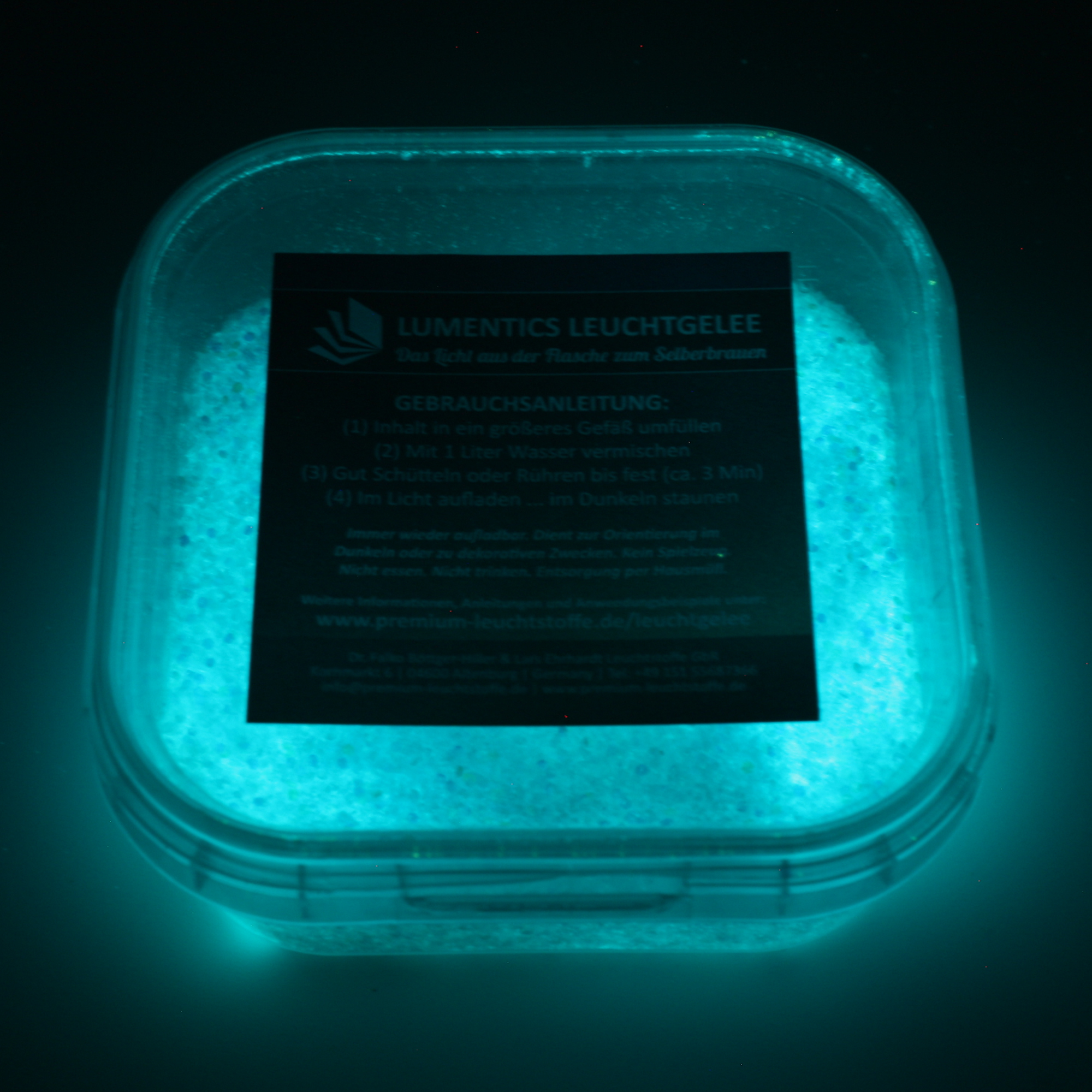 Lichtspeicher-Glitter-Granulat Blau/BlauGrün Nachleuchtender Wasserspeicher mi 