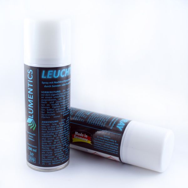 lumentics Leuchtspray Blau 200 ml - Im Dunkeln nachleuchtendes Spray