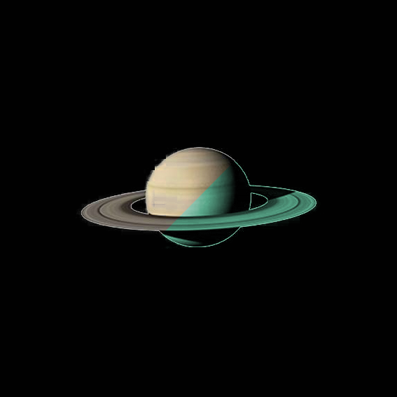 Nachleuchtender Aufkleber Saturn (30 cm)
