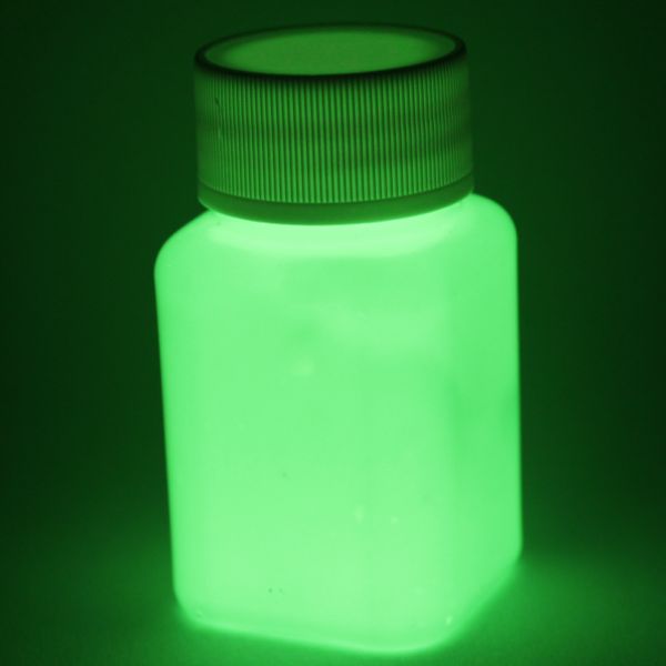 Premium Leuchtfarbe "Grün" - Sehr helle Nachleuchtfarbe (Ungiftig, ultra stark, 100ml)