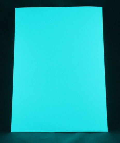Leuchtfolie Blau-Grün A4 - Selbstleuchtend und selbstklebend