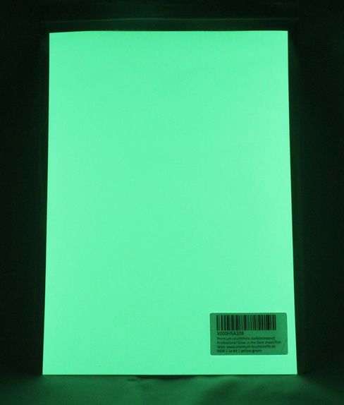 Leuchtfolie Gelb-Grün A4 - Selbstleuchtend und selbstklebend