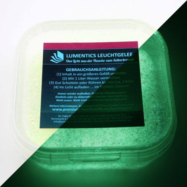 Lichtspeicher-Glitter-Granulat Gelb/GelbGrün - Nachleuchtender Wasserspeicher mit Glitzereffekt